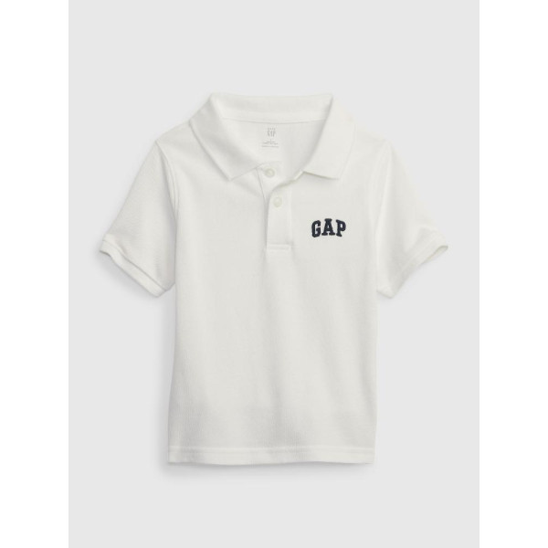 GAP - Baby polo tričko pique - Bílá