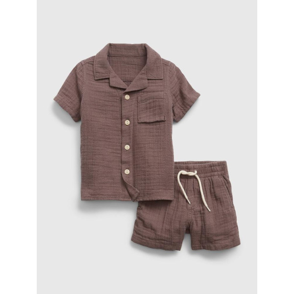 GAP - Baby outfit bavlněný set - Hnědá