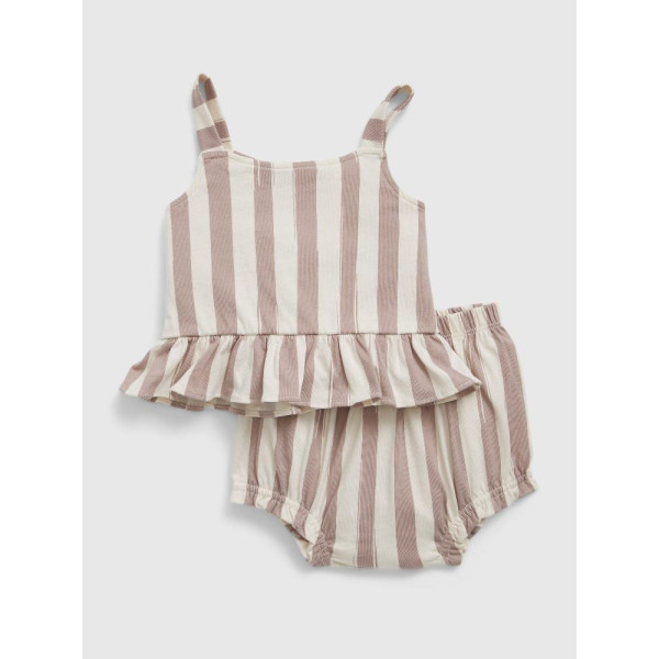 GAP - Baby pruhovaný set peplum - Béžová