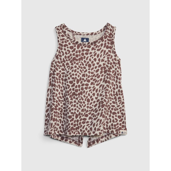 GAP - Baby tílkový top organic leopard - Hnědá