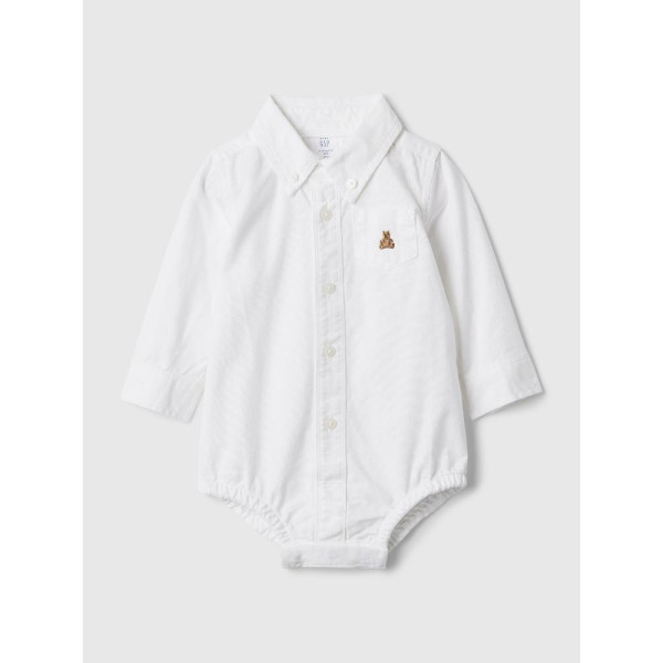 GAP - Baby košilové body oxford - Bílá