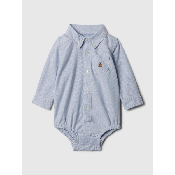 GAP - Baby košilové body oxford - Modrá