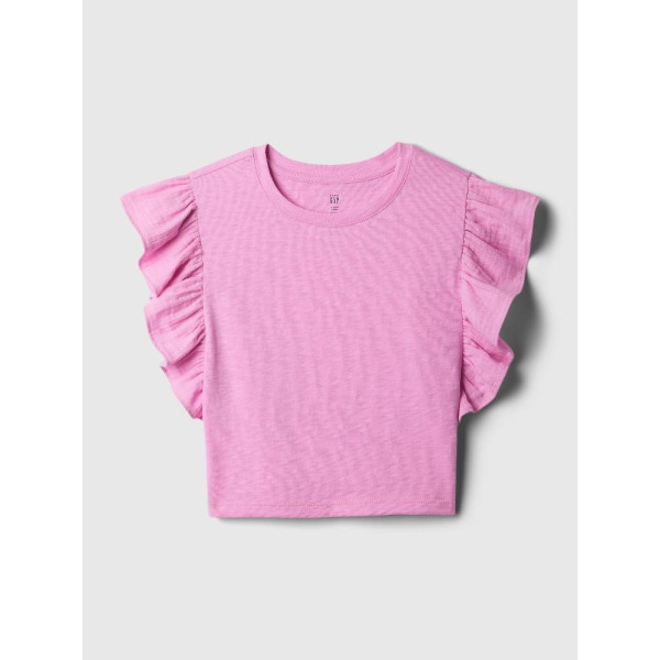 GAP - Baby crop top s volánky - Růžová