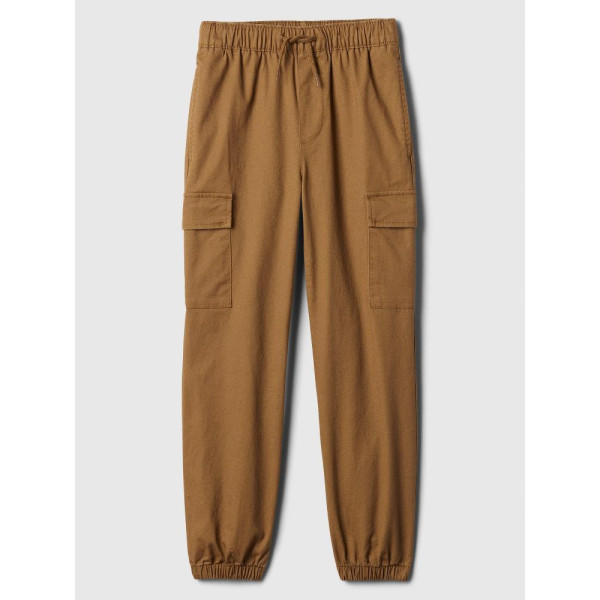 GAP - Dětské cargo twill tepláky - Hnědá